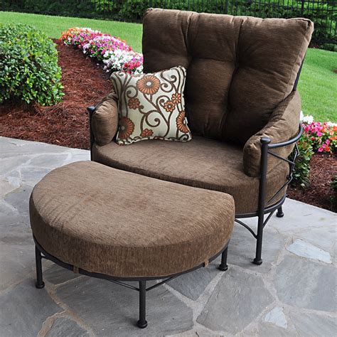 outdoor cuddle chair and ottoman.